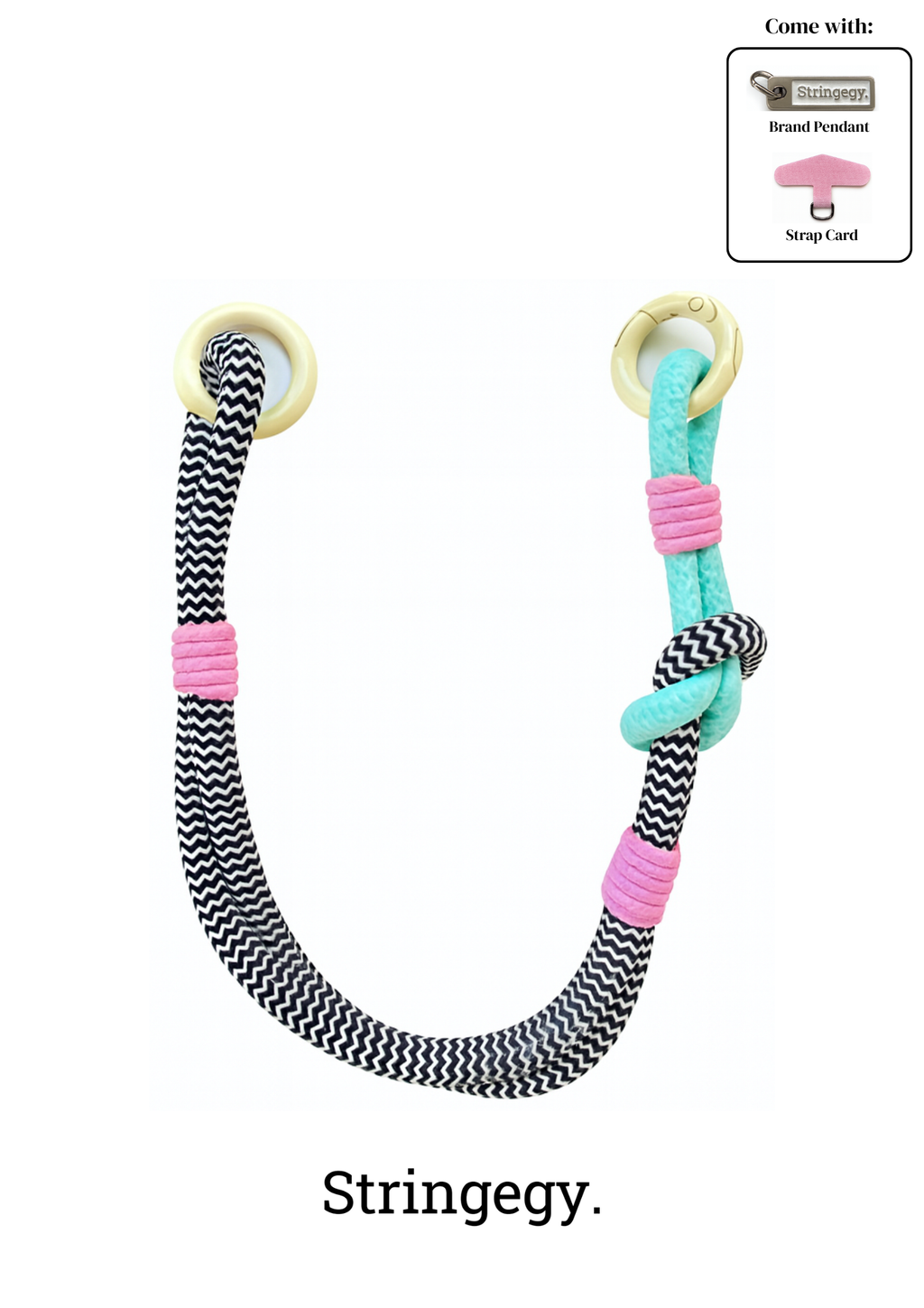 Rope Wrist Strap - Macaron Tea [Double End]