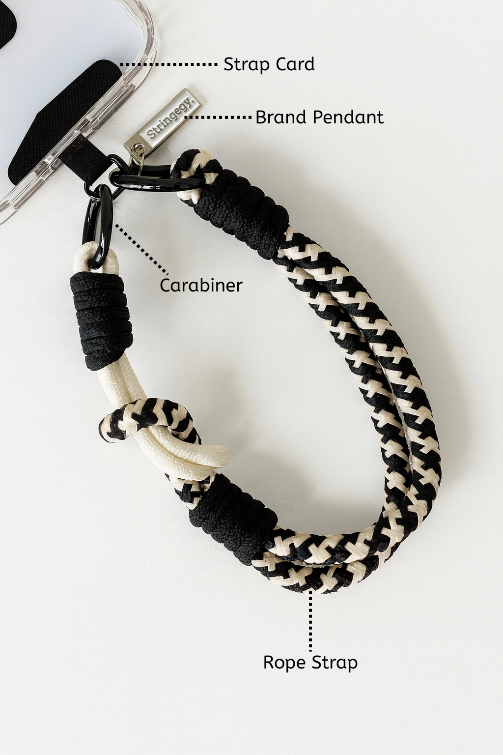 Rope Wrist Strap - Blush & Butter [Double End]